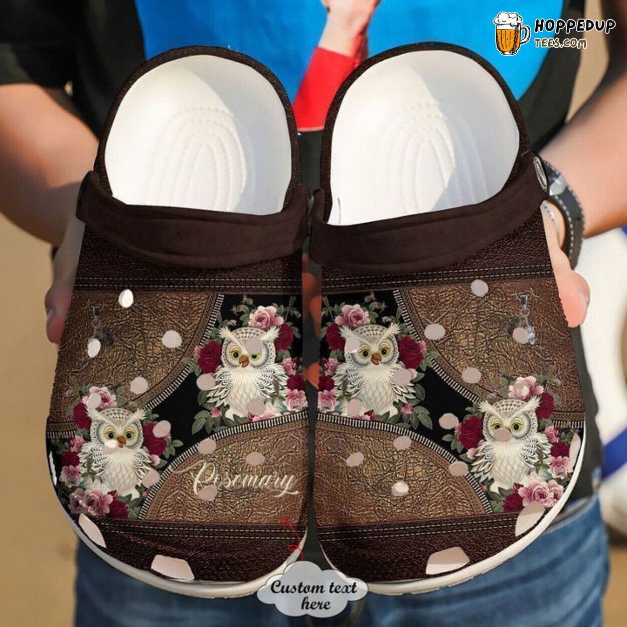 Owl Personalized Leather Classic Comfortable Clogs Shoes
