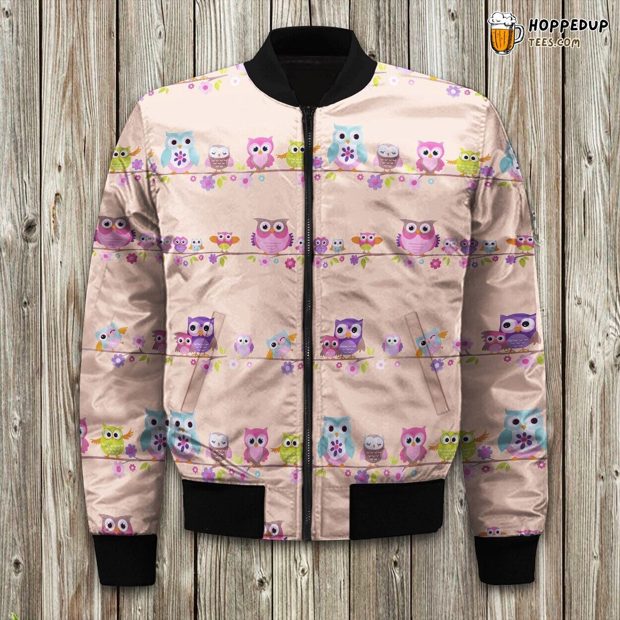 Owl Winter Bomber Jacket Warmth Padded Quality Cute Design Luxurious