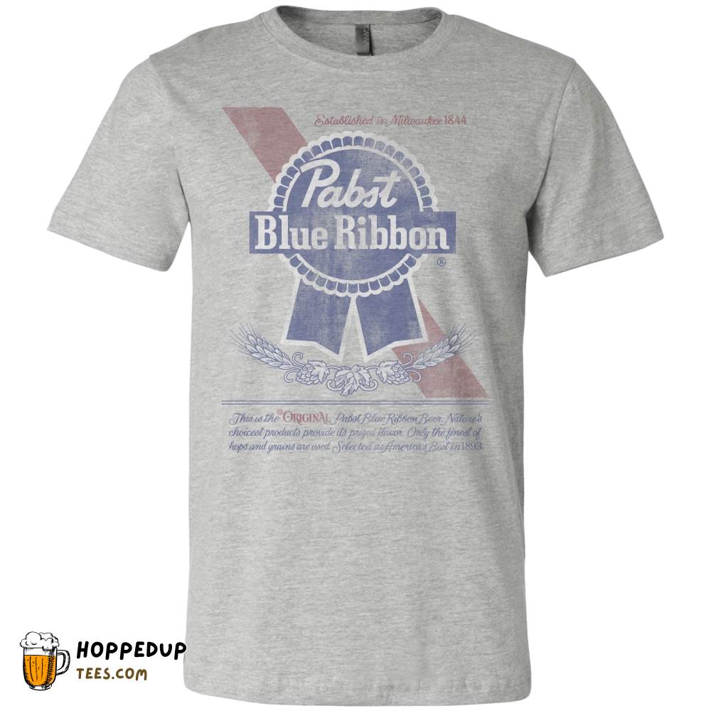 Pabst Beer Can Label Athletic Heather T-Shirt HU Pabst Beer Can Label Athletic Heather T-Shirt HU