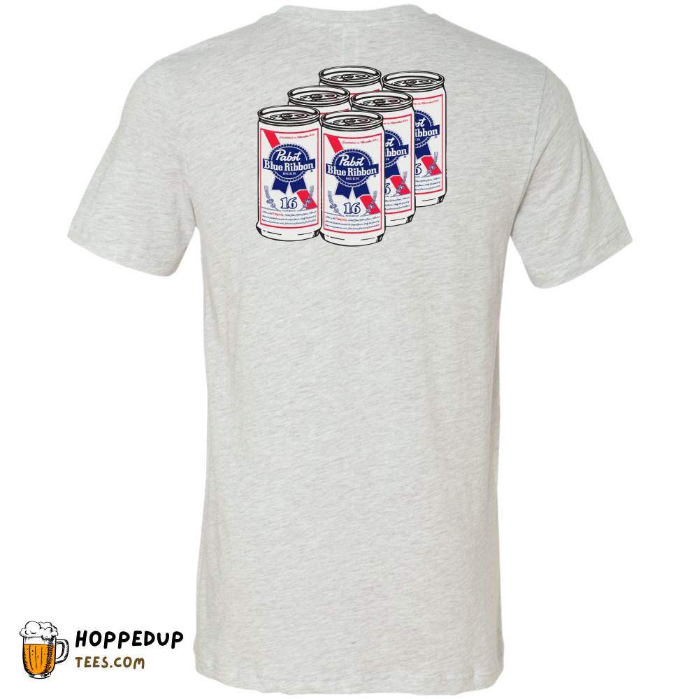 Pabst Beer Six Pack 2-Sided Ash Tee HU