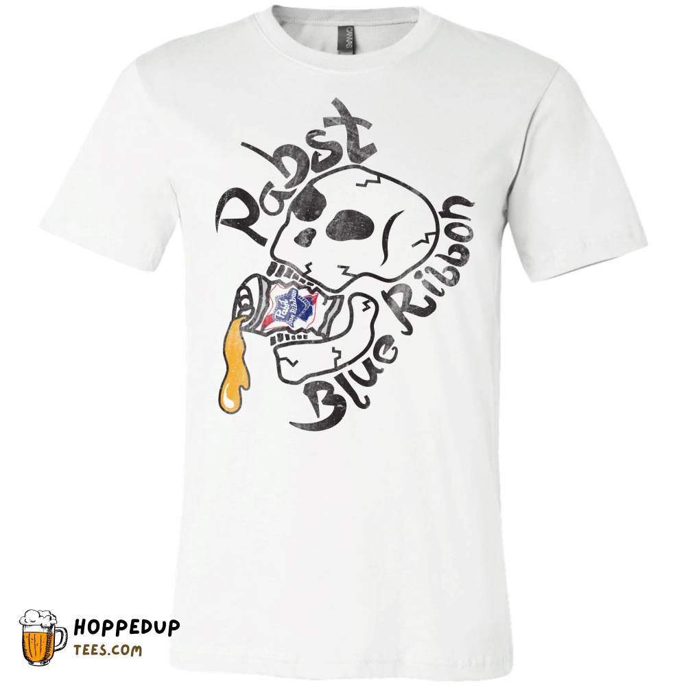 Pabst Beer Skull Crushed Can White Tee HU Pabst Beer Skull Crushed Can White Tee HU
