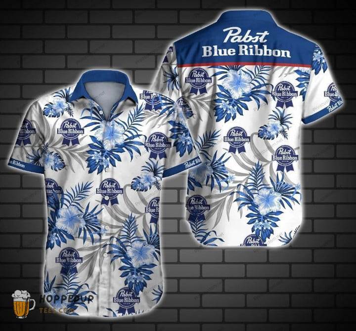 Pabst Blue Ribbon Beer Aloha Shirt