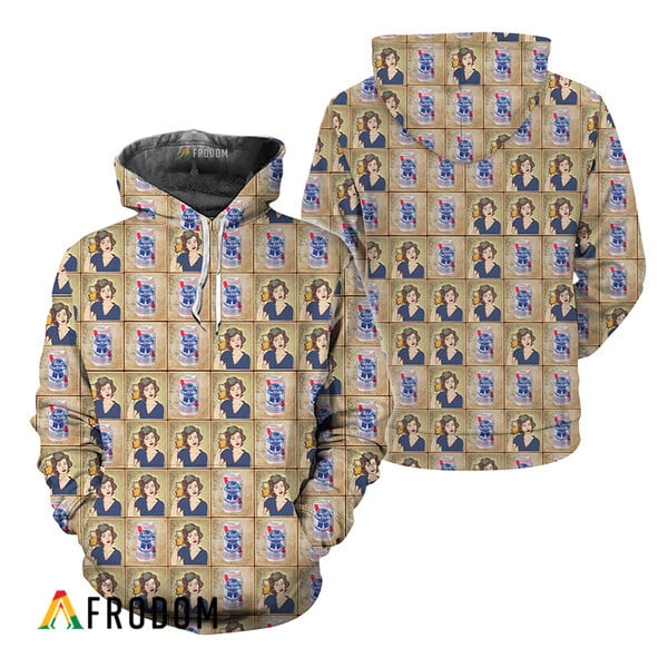 Pabst Blue Ribbon Beer and Mom Themed Zip Hoodie HU