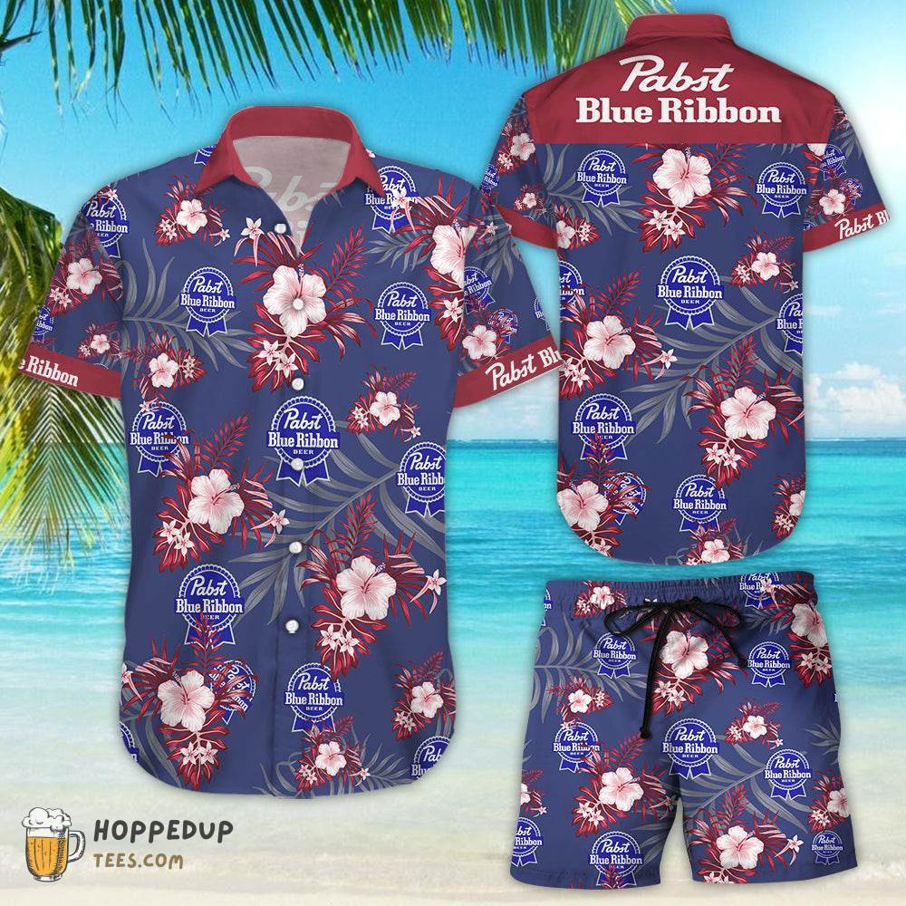 Pabst Blue Ribbon Beer And Shorts Set Hawaiian Shirt