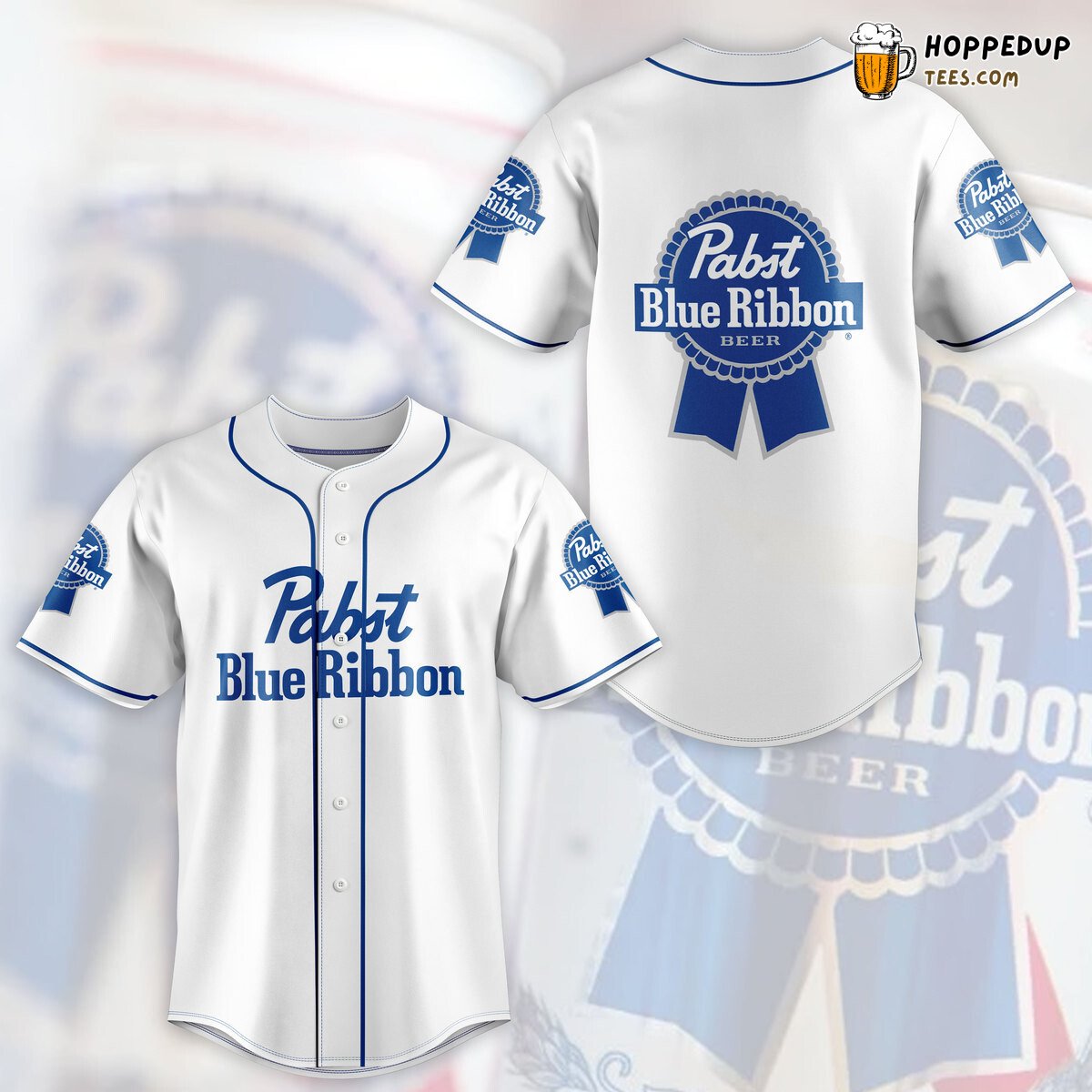 Pabst Blue Ribbon Beer Baseball Jersey White Unisex Jersey Shirt