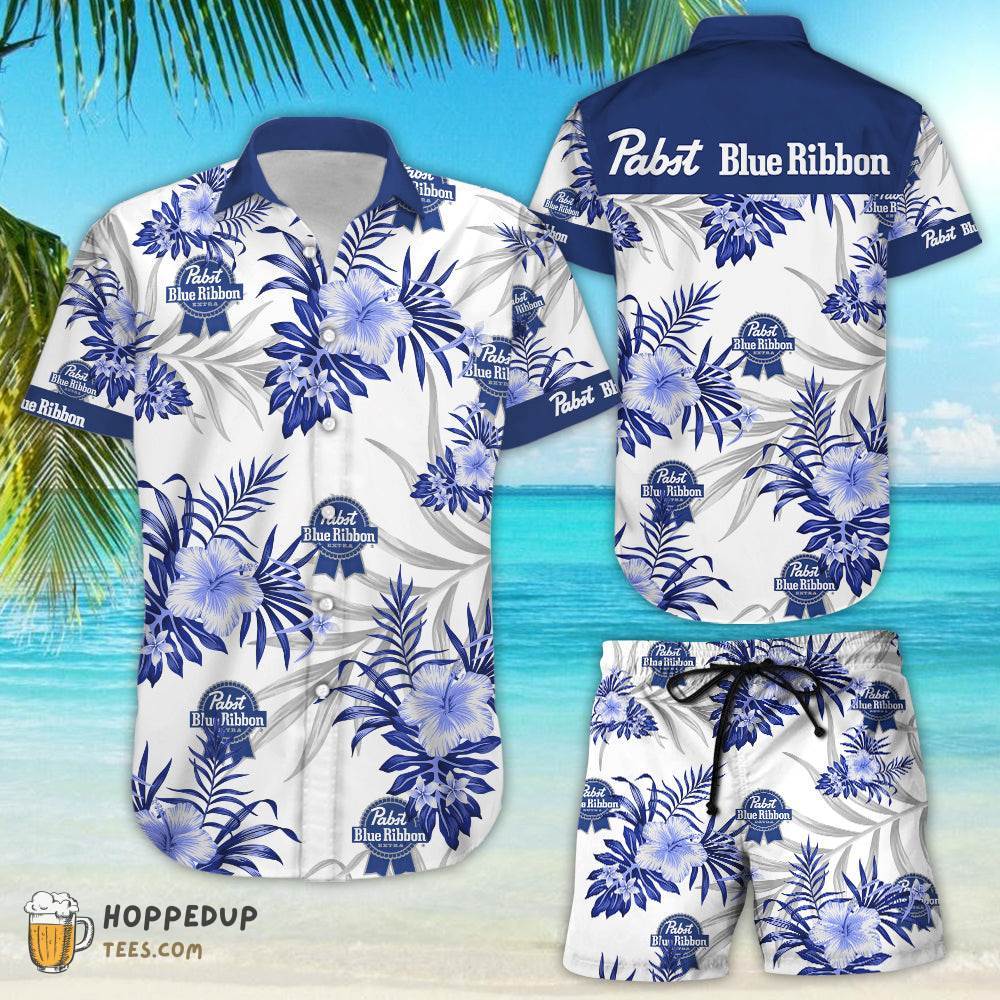 Pabst Blue Ribbon  Beer Shorts Set Best Hawaiian Shirt