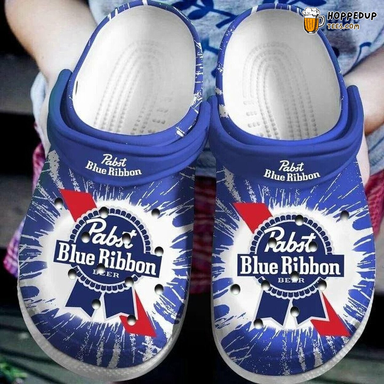 Pabst Blue Ribbon Beer Themed Comfortable Unique Design Clogs