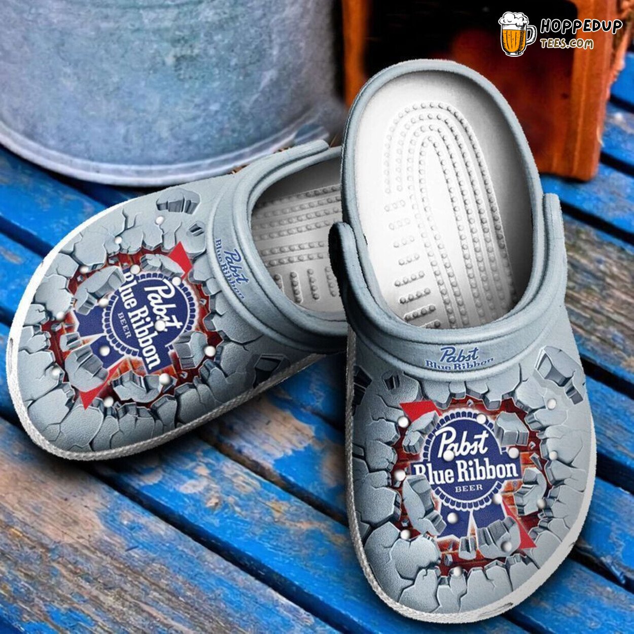 Pabst Blue Ribbon Branded Comfortable Unique Design Clog Shoes
