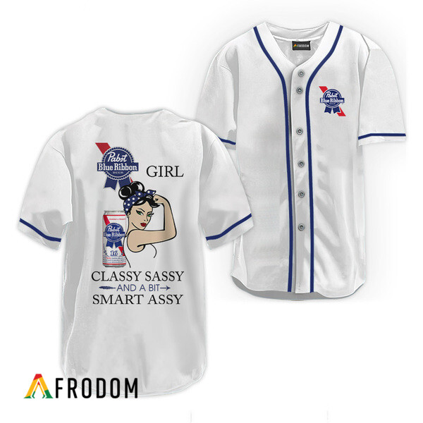 Pabst Blue Ribbon Classy Sassy And A Bit Smart Assy Baseball Jersey HU