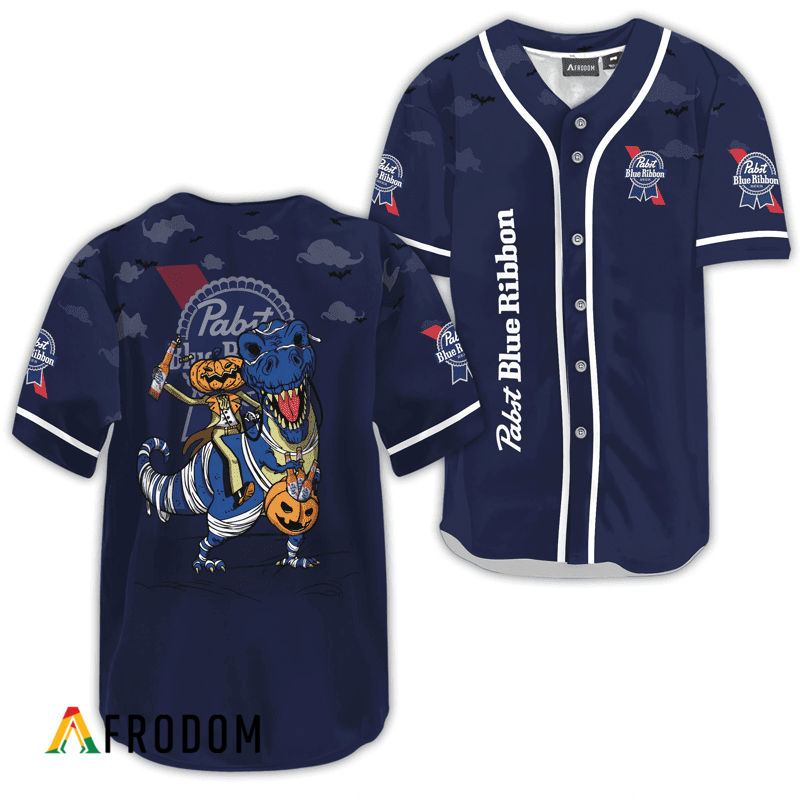 Pabst Blue Ribbon Halloween Dinosaur Baseball Jersey HU
