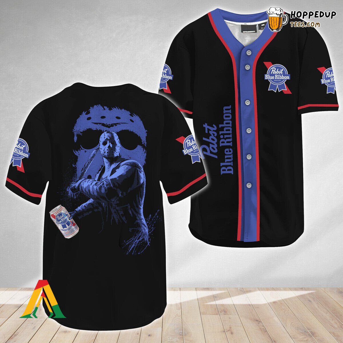 Pabst Blue Ribbon Jason Voorhees Friday The 13th Baseball Jersey Design
