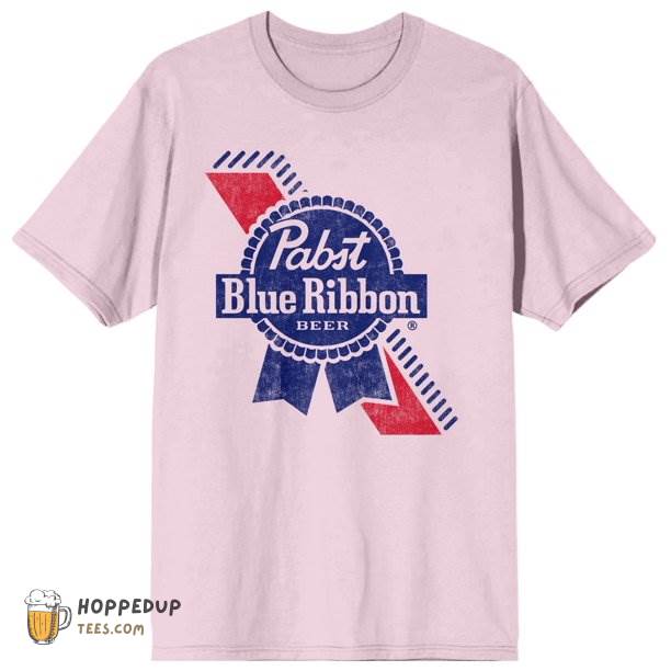 Pabst Blue Ribbon Label Men’S Cradle Pink T-Shirts