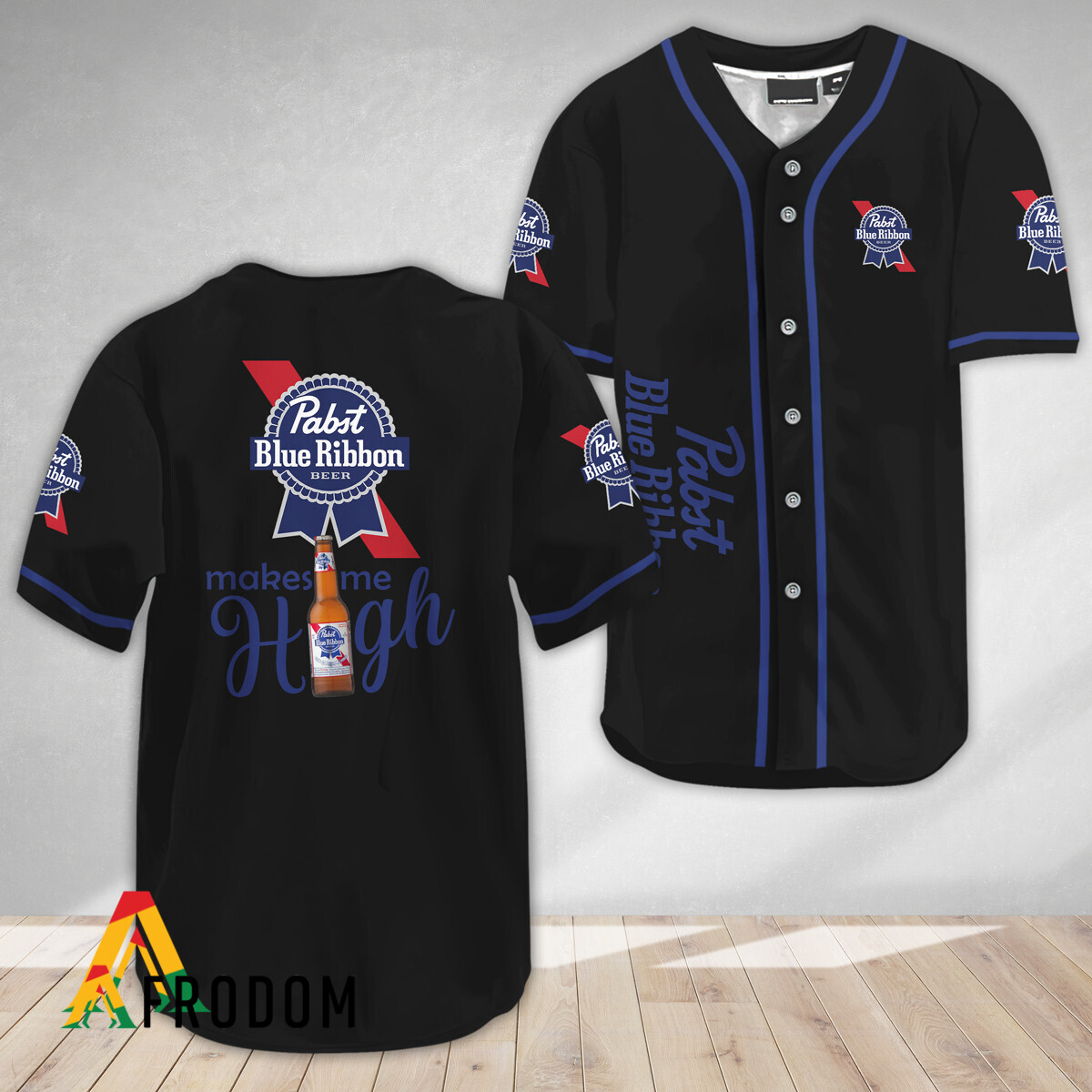 Pabst Blue Ribbon Make Me High Baseball Jersey PBR Jersey HU