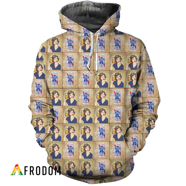 Pabst Blue Ribbon Mom And Beer Hoodie HU