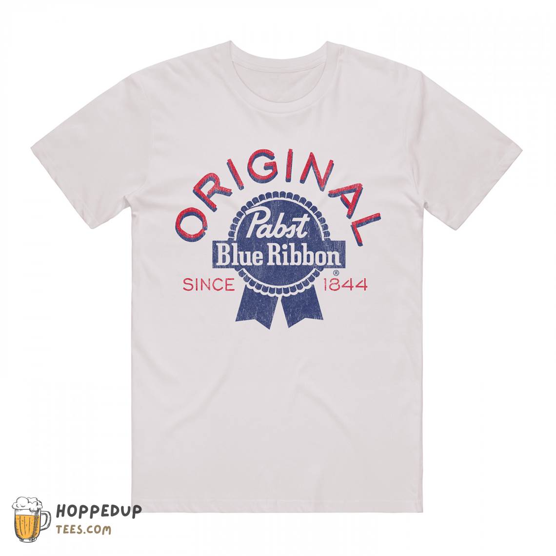 Pabst Blue Ribbon Original Retro Style Distressed Custom T-Shirt