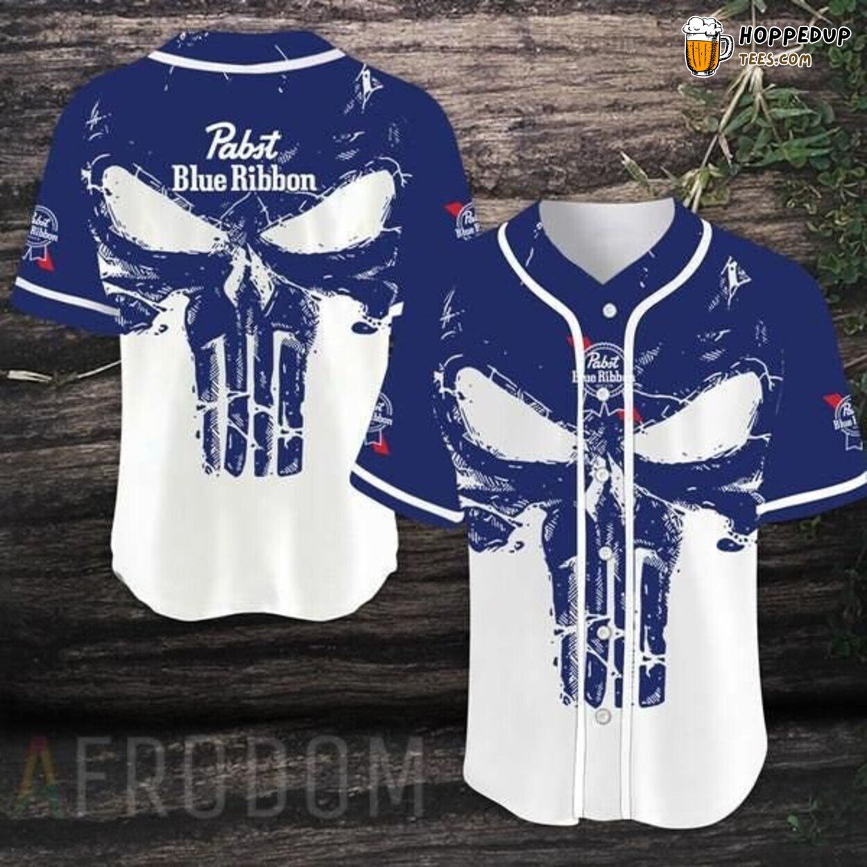 Pabst Blue Ribbon Retro Skull Fan Edition Baseball Jersey Classic