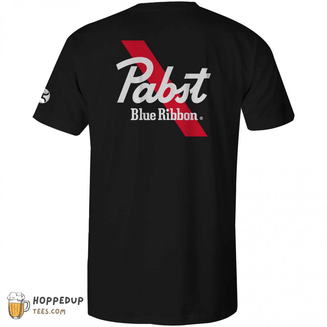 Pabst Blue Ribbon Text Front And Back Print T-Shirts