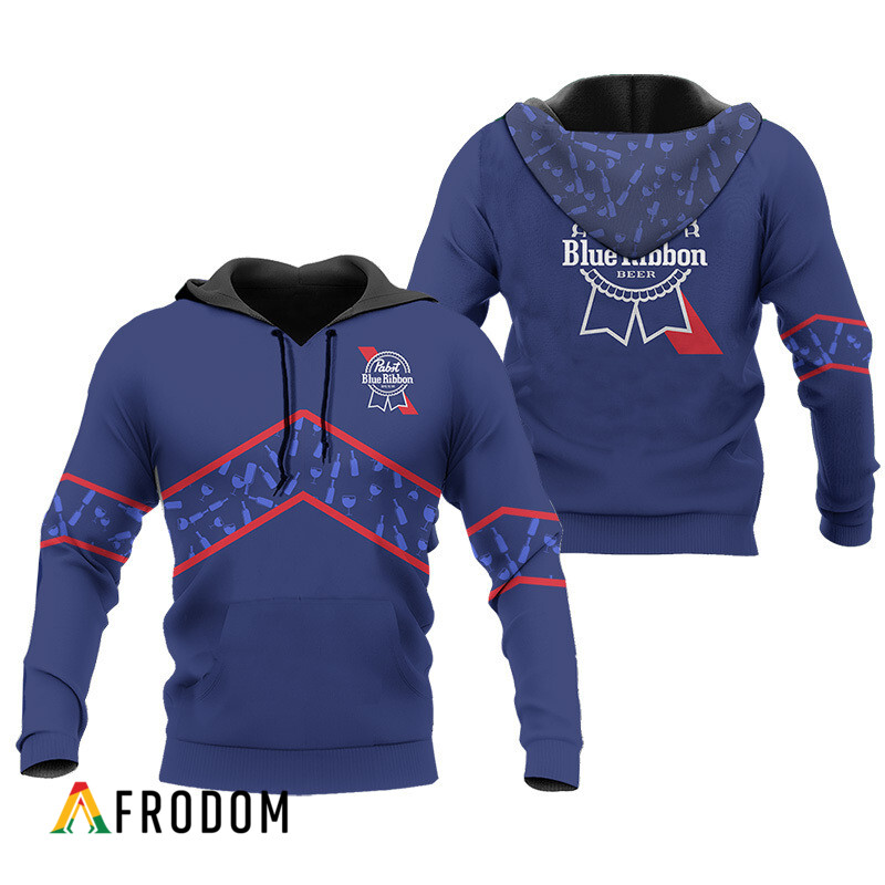 Pabst Blue Ribbon Wine Pattern Hoodie HU