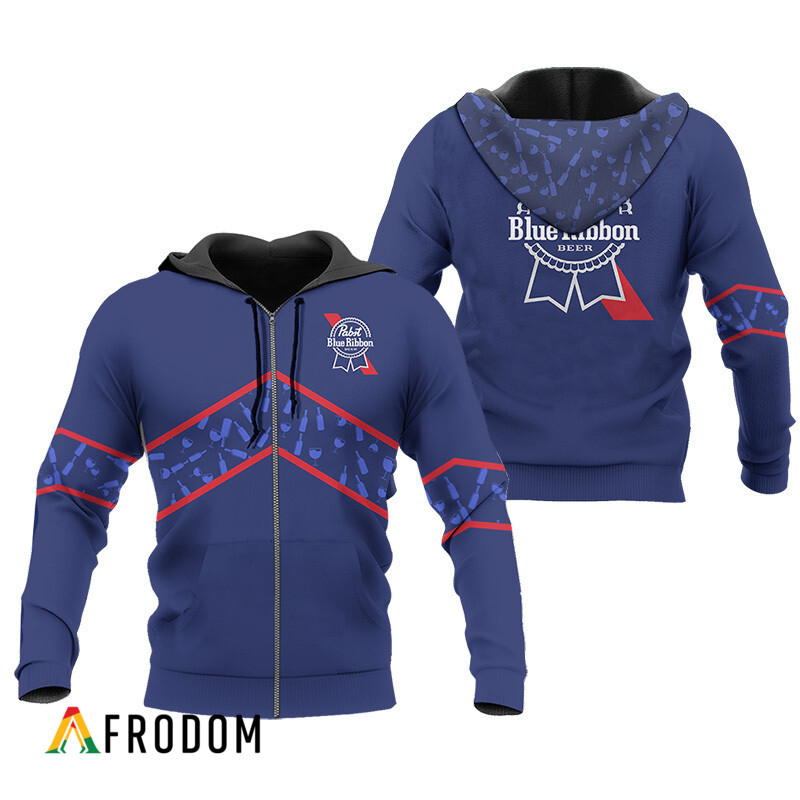 Pabst Blue Ribbon Wine Pattern Hoodie HU