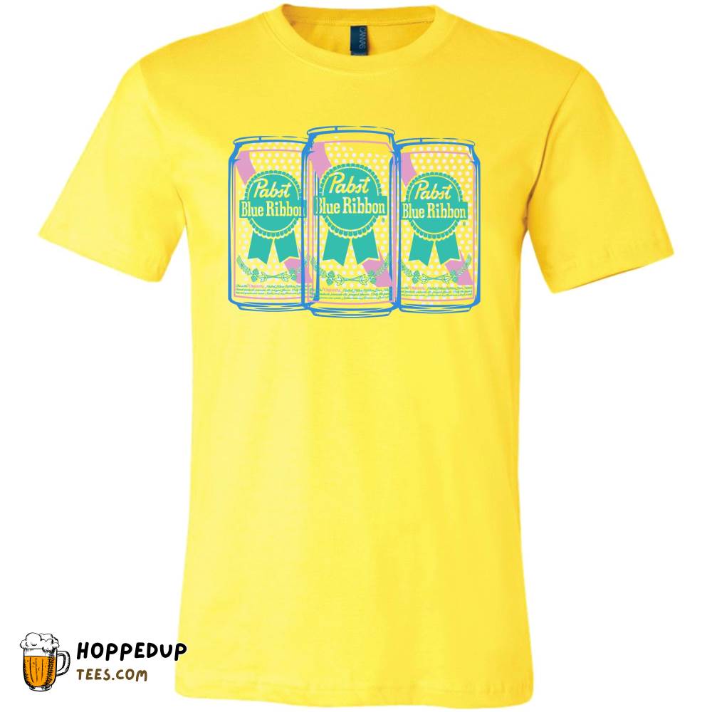 Pabst Pop Art Beer Cans Frank Yellow Tee HU Pabst Pop Art Beer Cans Frank Yellow Tee HU
