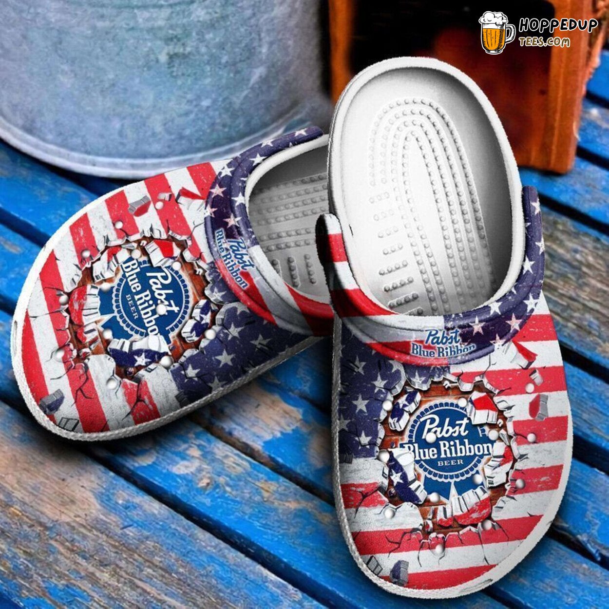 Pabst Ribbon Beer Fan’s Comfortable and Unique Clog Shoes Stylish Footwear