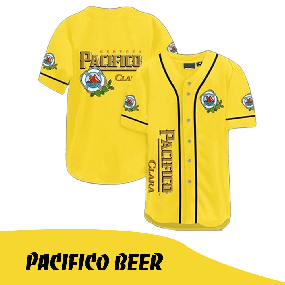 Pacifico Beer Themed Baseball Jersey Shirt HU