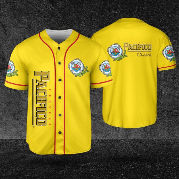 Pacifico Cerveza Yellow Baseball Jersey for Beer Lovers HU
