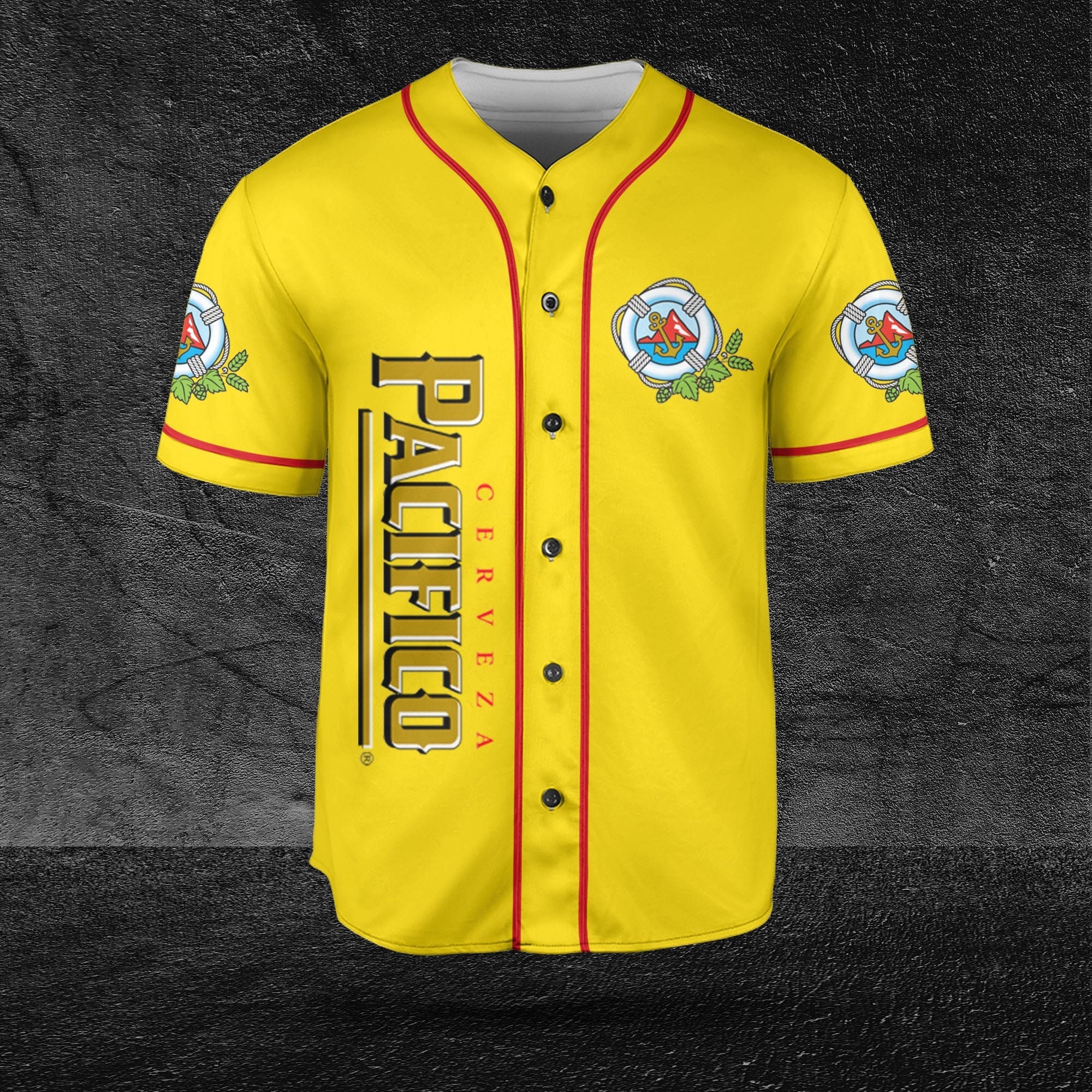 Pacifico Cerveza Yellow Baseball Jersey for Beer Lovers HU