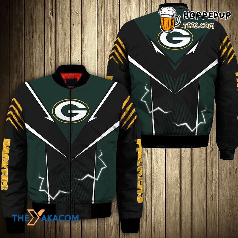 Packers Rodgers Thunder Fan Gift Bomber Jacket Christmas Outerwear Team