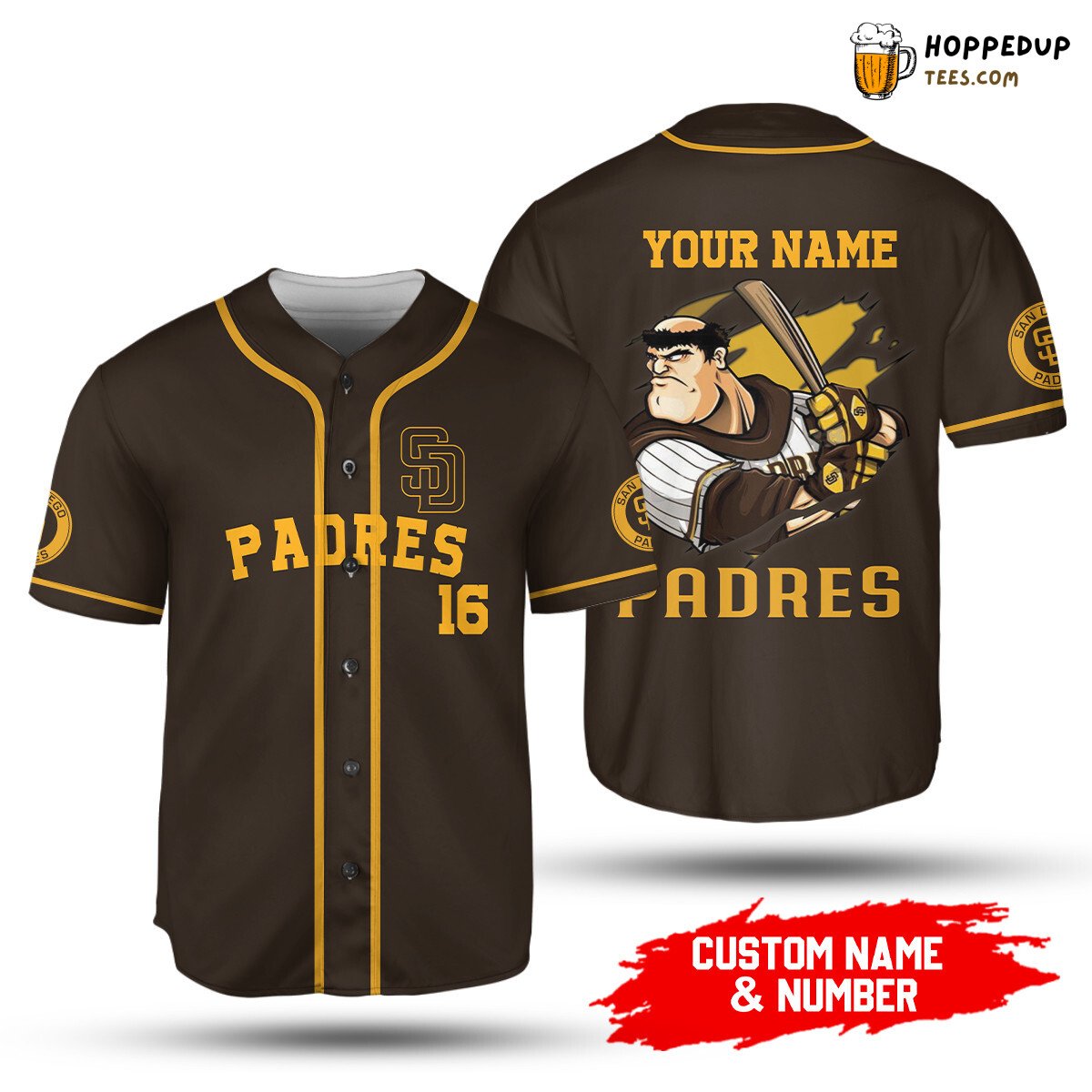 Padres Custom Name Number Baseball Jersey Unisex MLB San Diego Theme