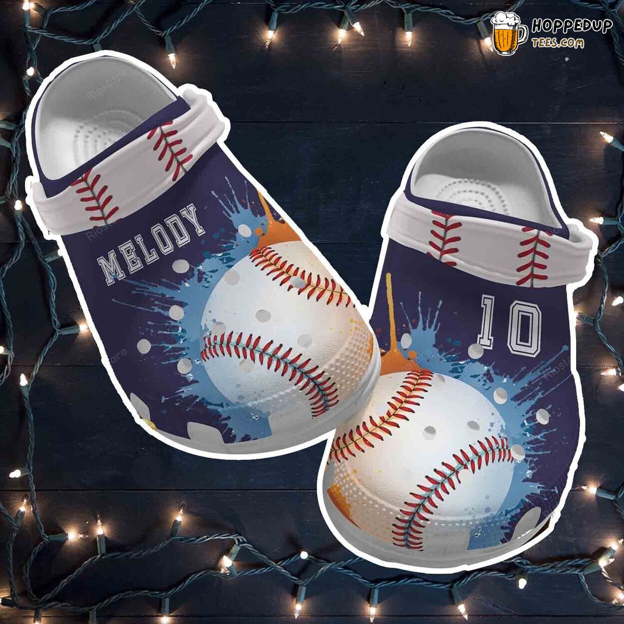Painting Baseball Theme Clogs Artistic Sport Inspired Comfortable Shoes