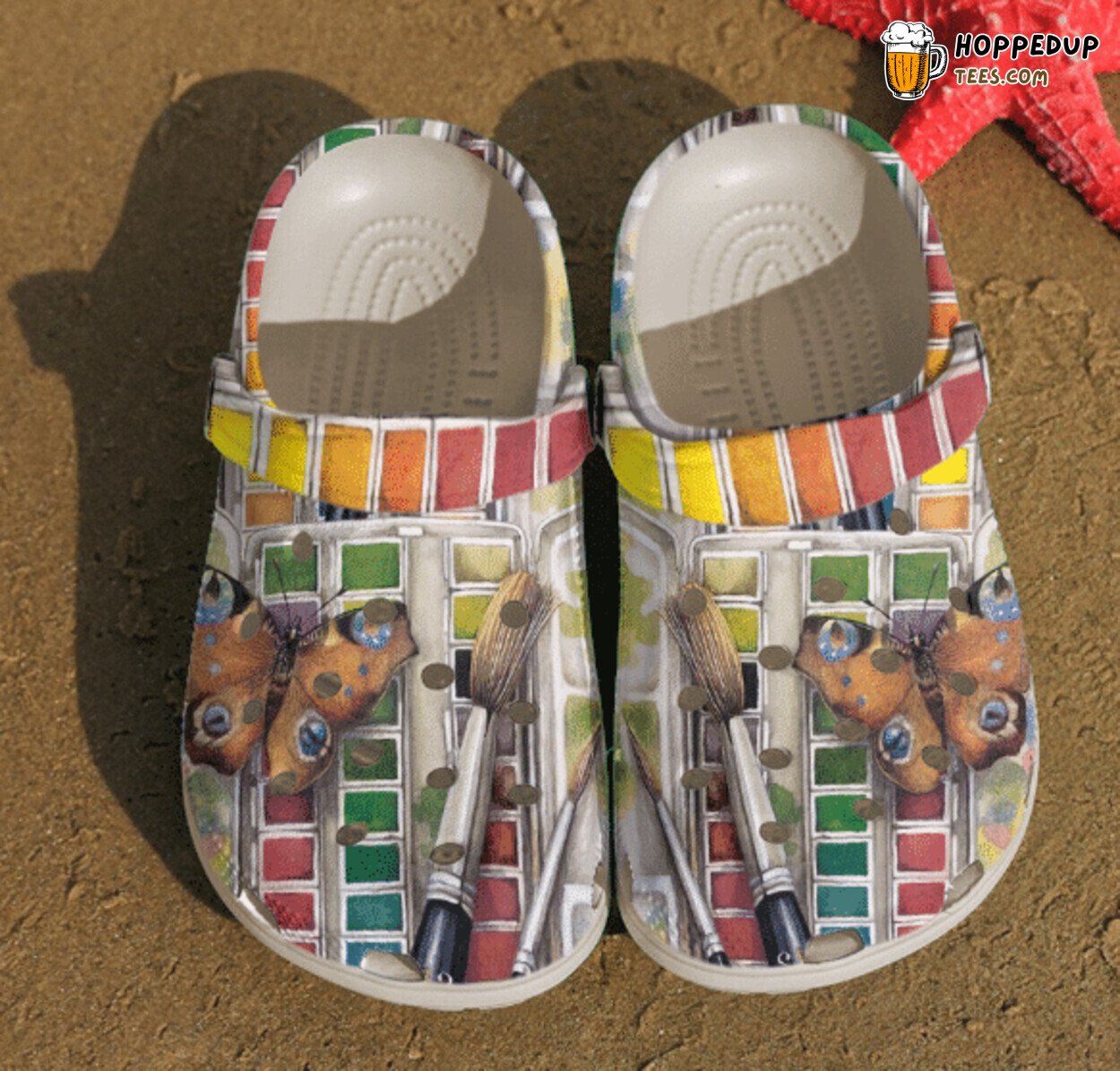 Painting Color Palette Inspired Classic Comfortable Clogs Shoes