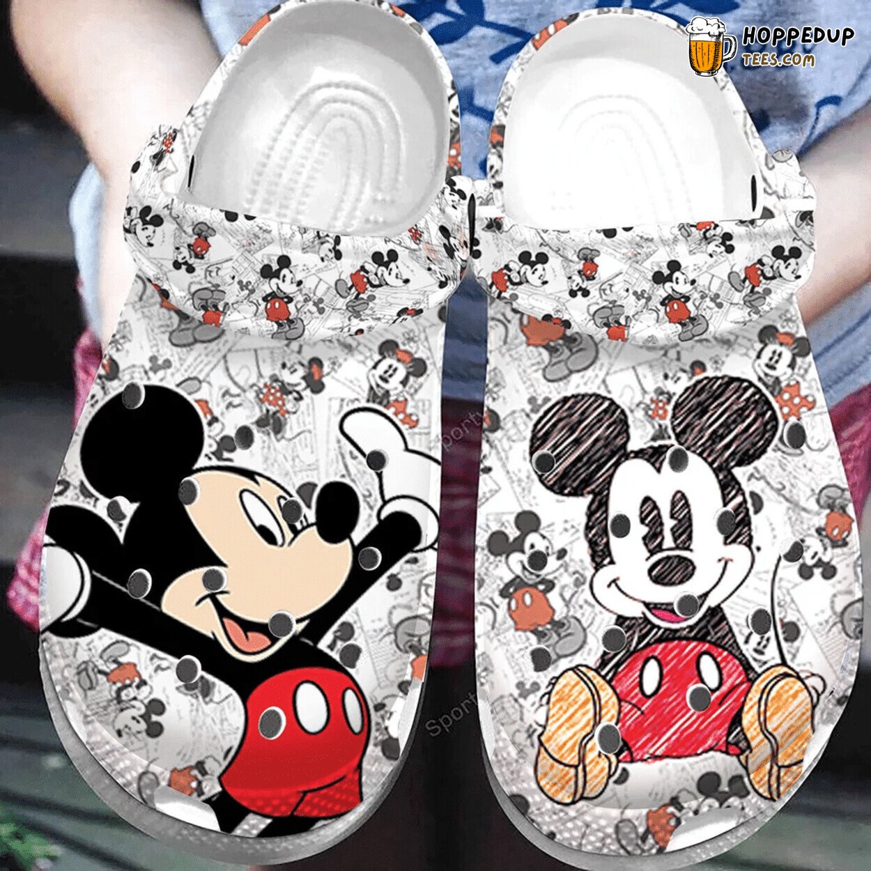 Painting Mickey Mouse Themed Comfortable Unique Design Clogs Shoes