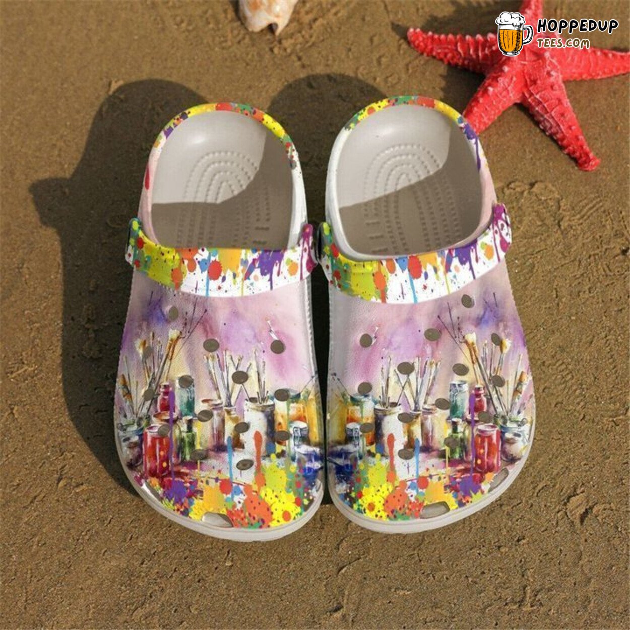 Painting Work Of Art Classic Themed Comfortable Unique Clogs Shoes