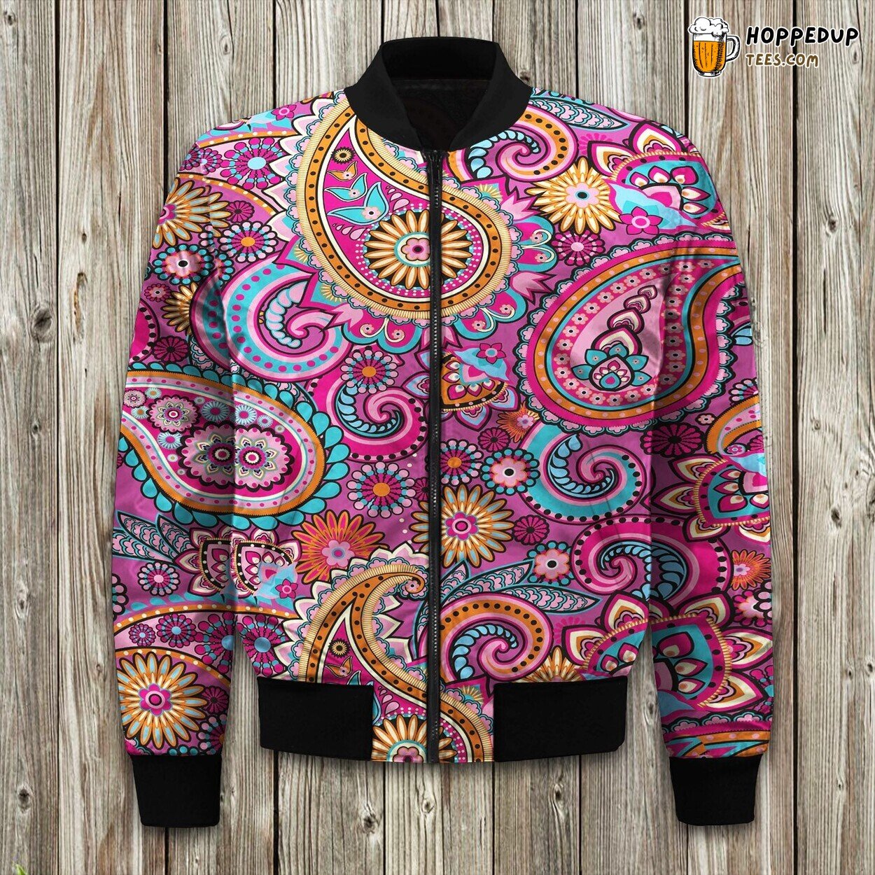 Paisley Patterned Winter Bomber Jacket Exquisite Design Collection
