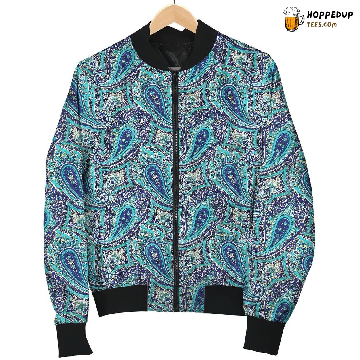 Paisley Teal Soma Bomber Jacket