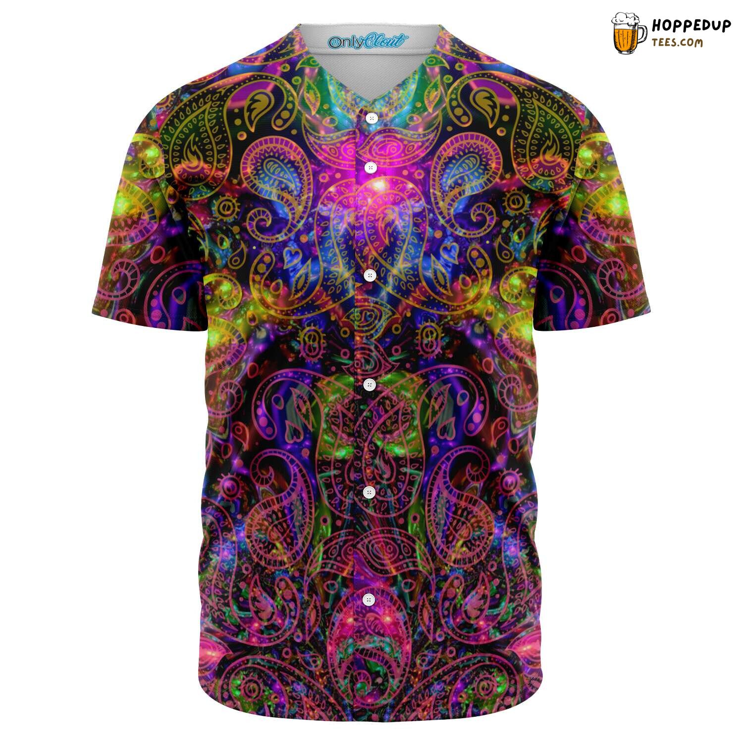 Paisley Wonders Intricate 3D Print Baseball Jersey Bohemian Style
