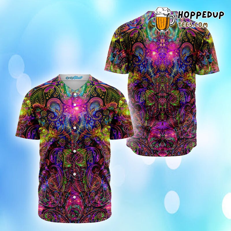 Paisley Wonders Intricate 3D Print Baseball Jersey Bohemian Style