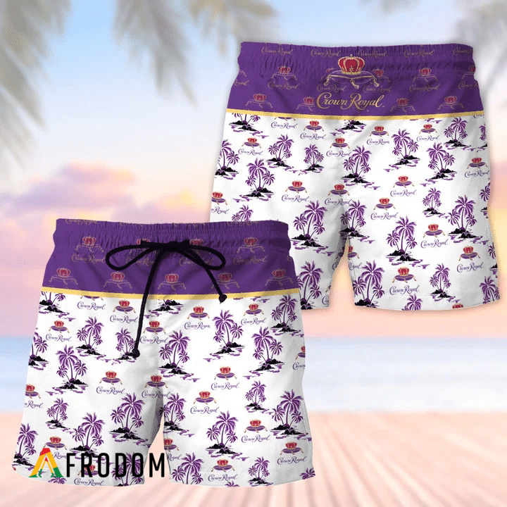 Palm Leaves Crown Royal Hawaii Shorts HU