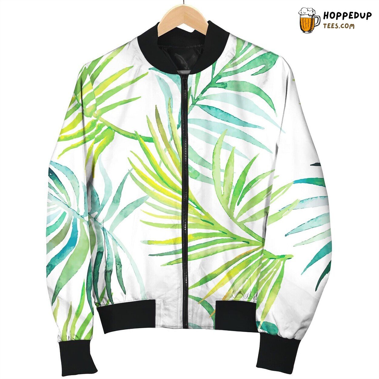 Palm Leaves Pattern Seamless Tropical Pattern Bomber Jacket