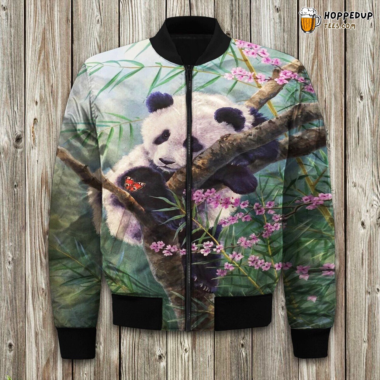 Panda Drawing Winter Bomber Jacket Endearing Look Ultimate Warmth