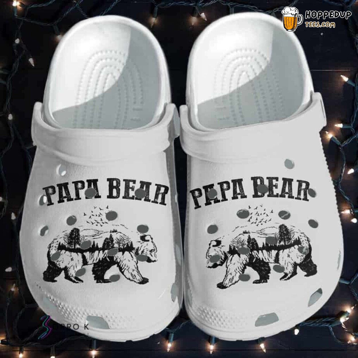 Papa Bear Fathers Day Camping Dad Bear Theme Comfortable Clogs