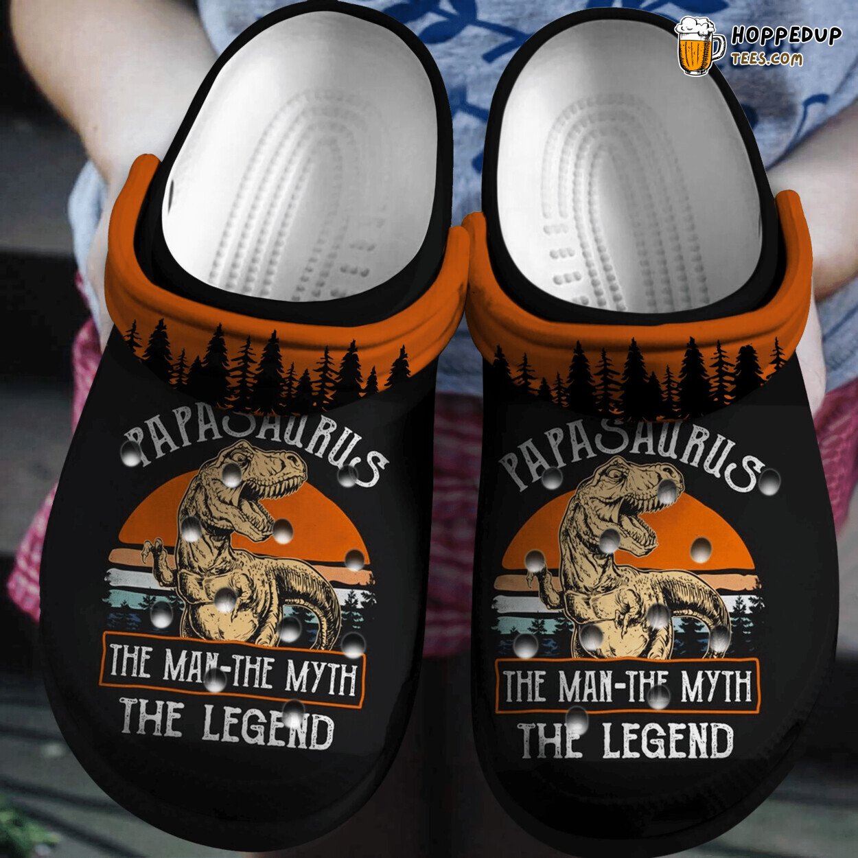 Papasaurus Man Myth Legend Themed Comfortable Unique Design Clogs