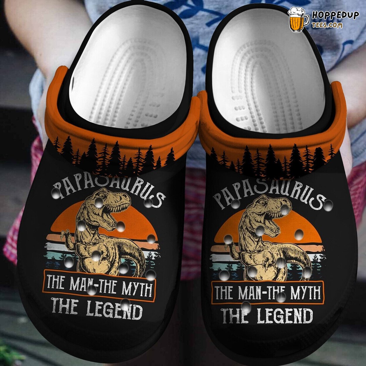 Papasaurus Myth Legend Funny Birthday Gift Men Boys Clogs Shoes