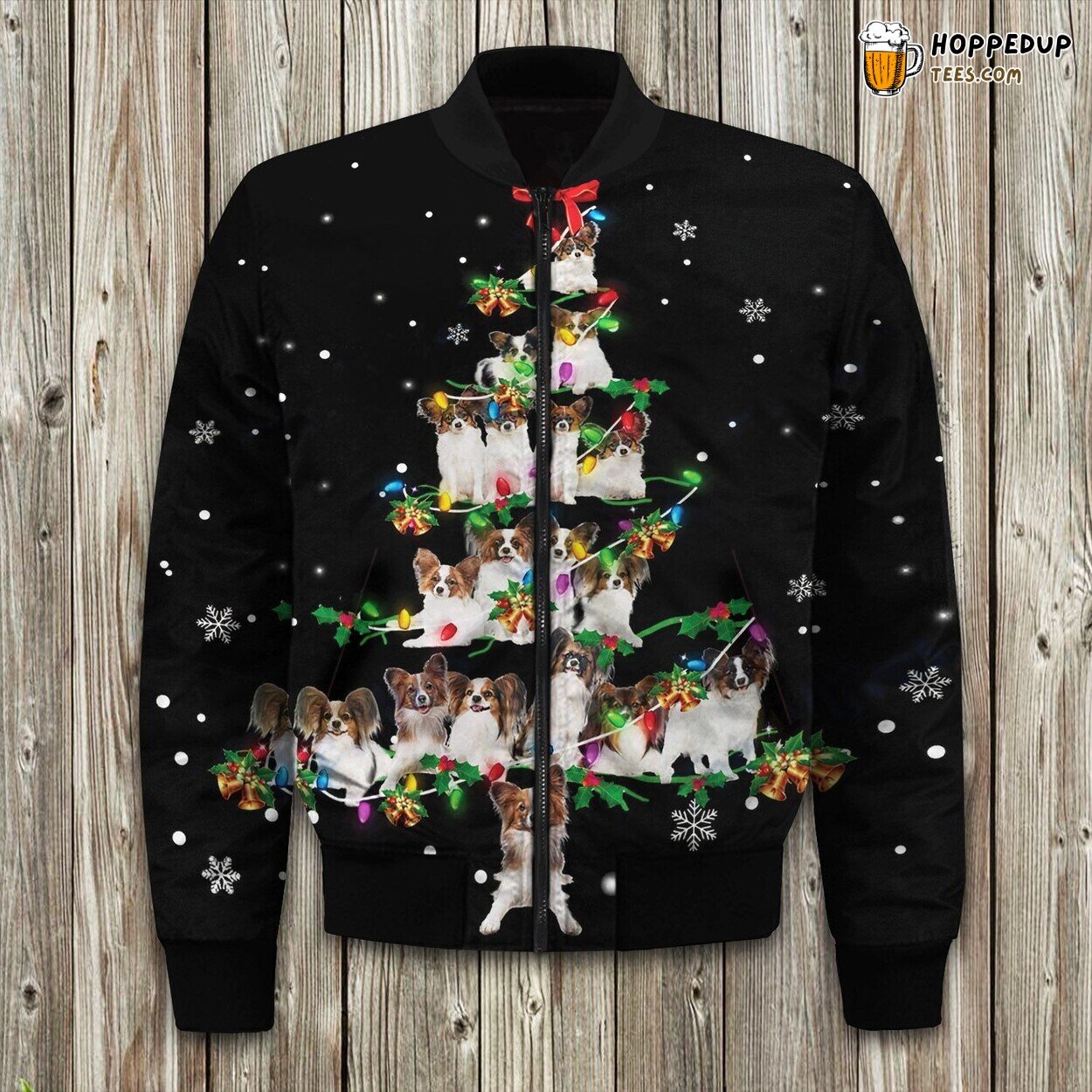 Papillon Christmas Tree Bomber Jacket