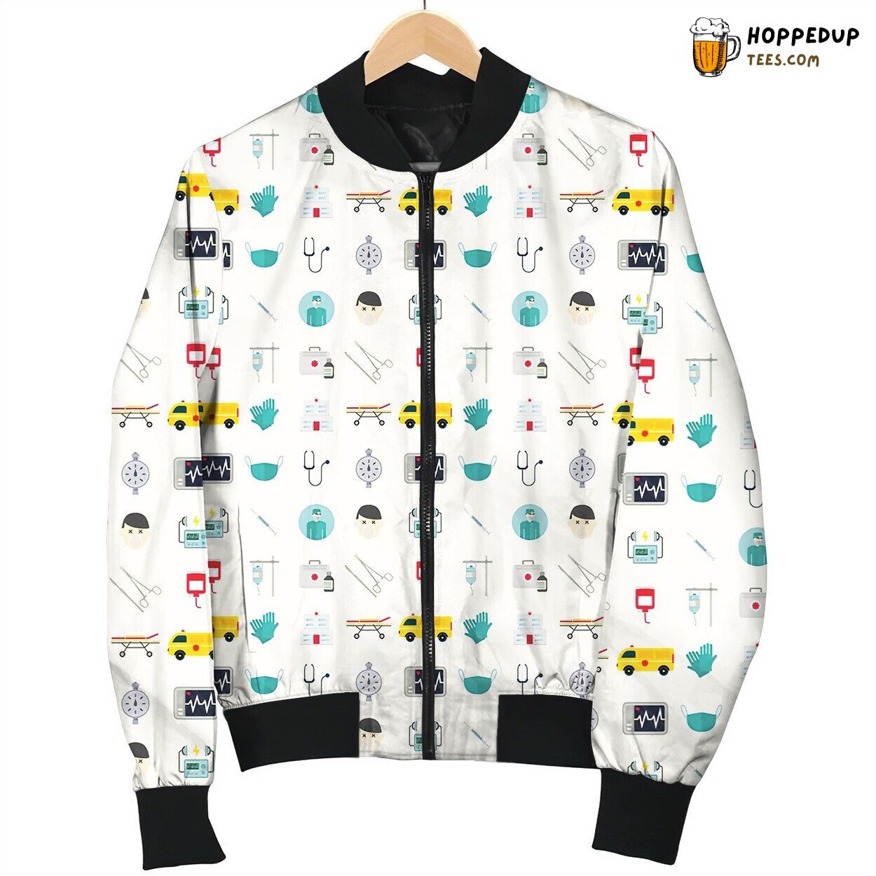 Paramedic Medical Supplies Pattern Bomber Jacket