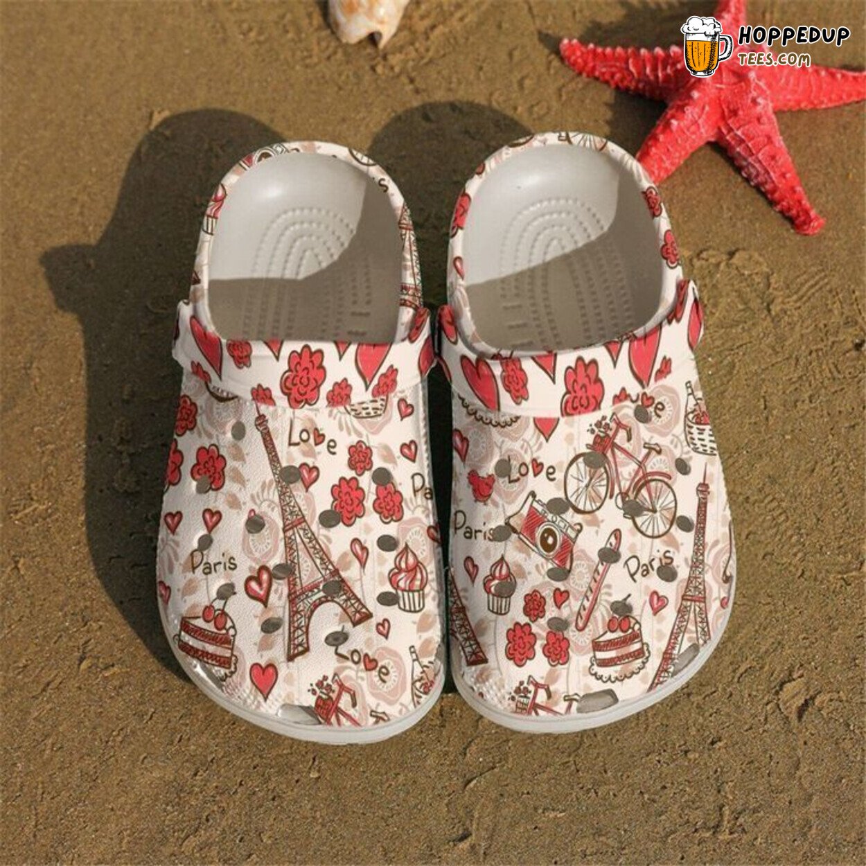 Paris Culture Themed Classic Comfortable Stylish Unique Clogs Shoes