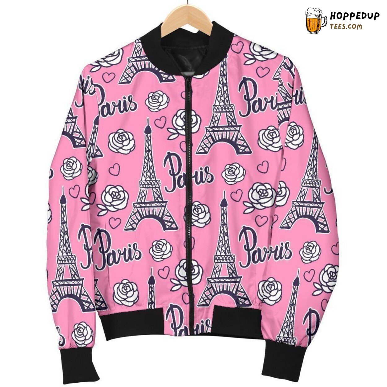 Parisian Eiffel Tower Men’s Bomber Jacket Unique Essence Pattern Showcase