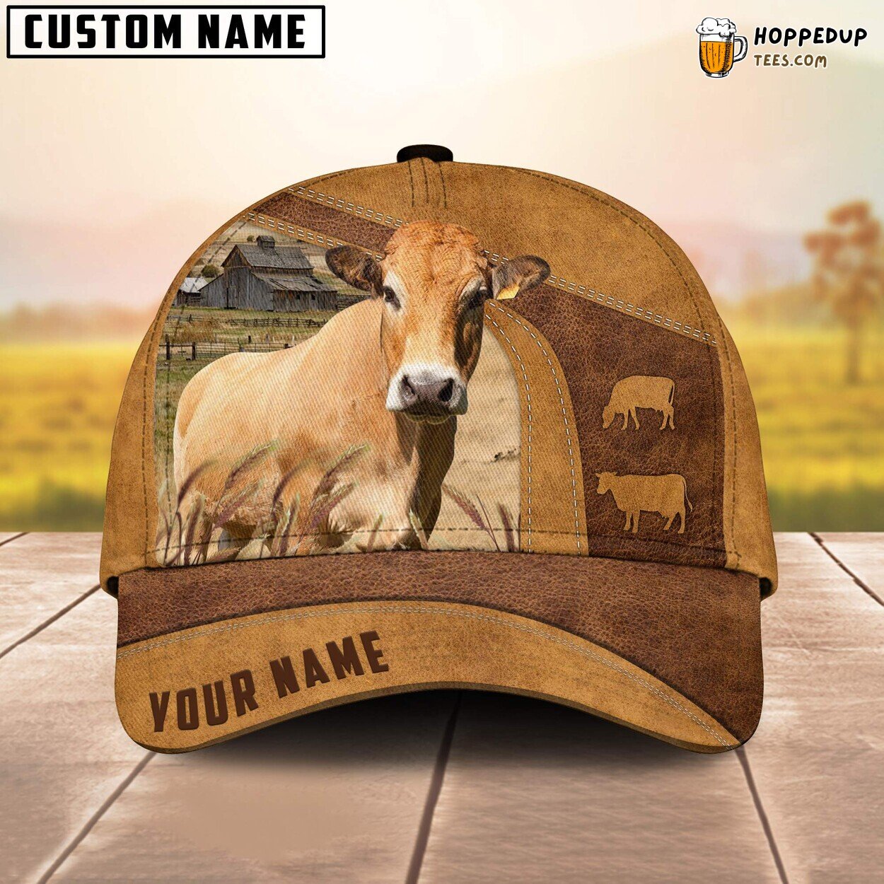 Parthenaise Retro Custom 3D Print Cap Farm Lovers Leather Animal Design