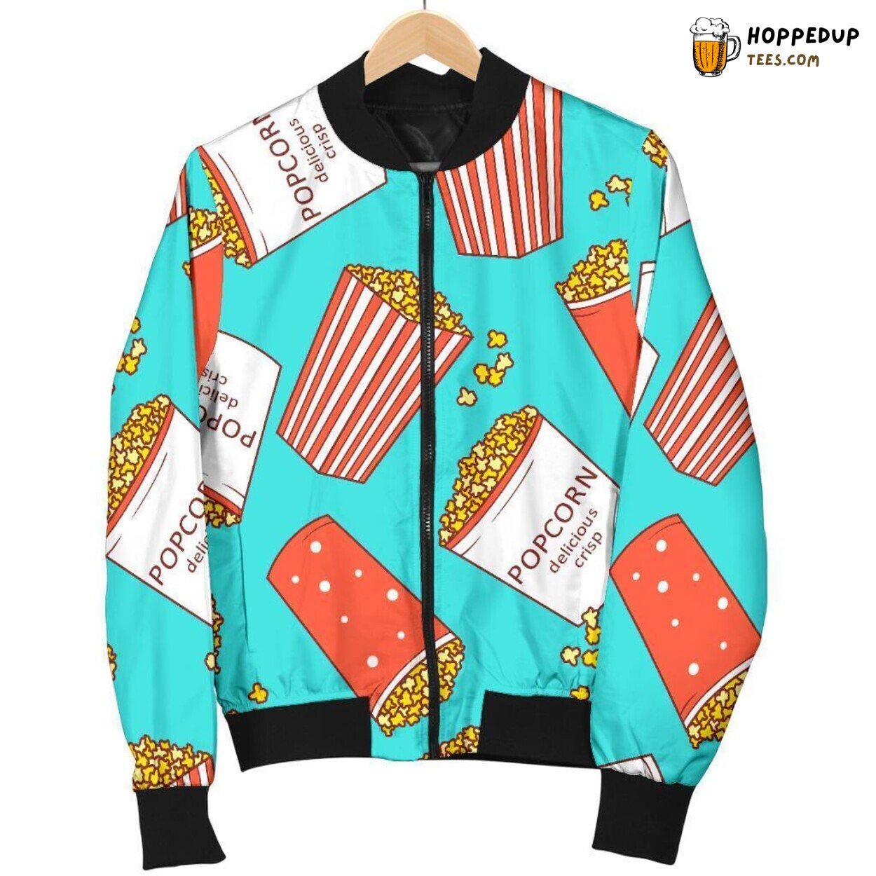 Pastel Popcorn Sweet Delight Men’s Bomber Jacket Soft Hues Design Display Art